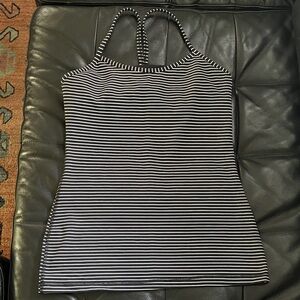 Lululemon Power Y Tank *Luon - Black & White Striped sz 8